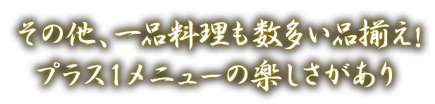 プラス１メニューの楽しさがあり